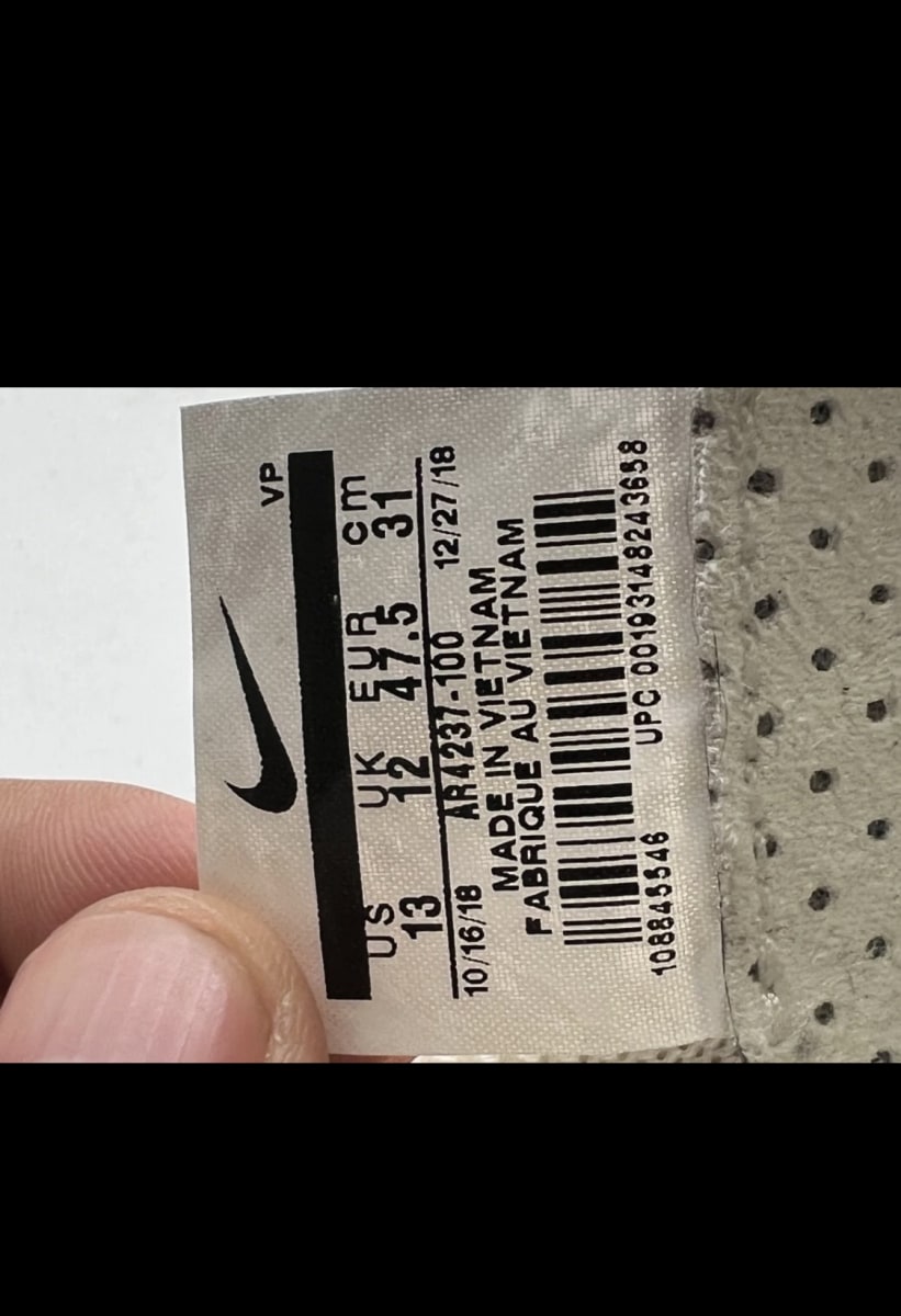 Nike Air Fear Of God 1 Sail Black 13 (Lightly Worn Pre-Owned)NikeSail/Black - Image 9