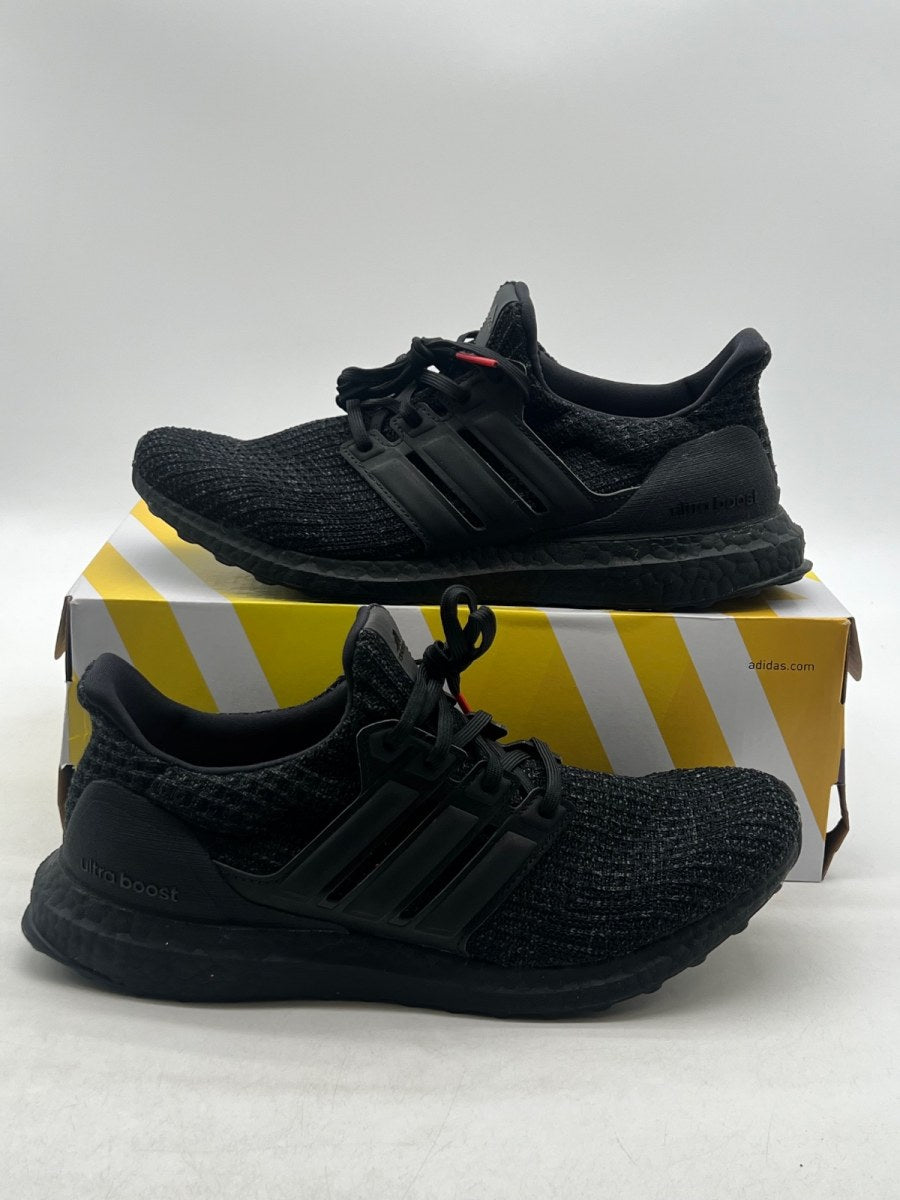 adidas Ultra Boost 4.0 Triple Black Nubuck Cage 9.5 (Lightly Worn Pre-Owned)adidasCore Black/Core Black/Active Red - Image 1