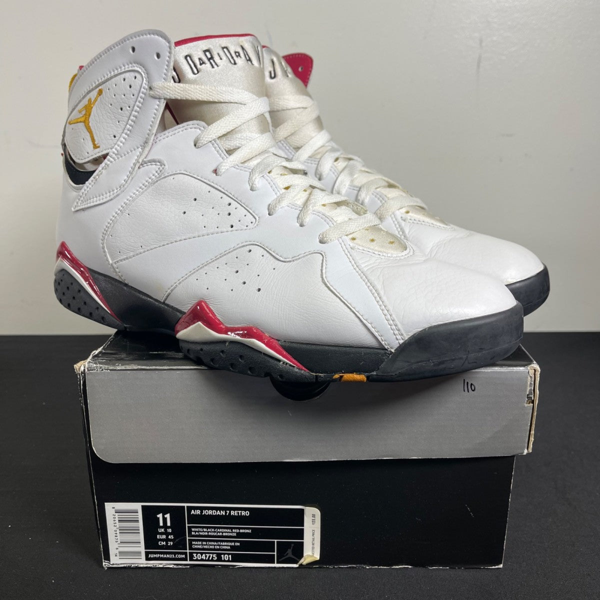 Air Jordan 7 Retro 'Cardinal' 2006 11 (Moderately Worn Pre-Owned)Air JordanWhite/Black-Cardinal Red-Bronze
