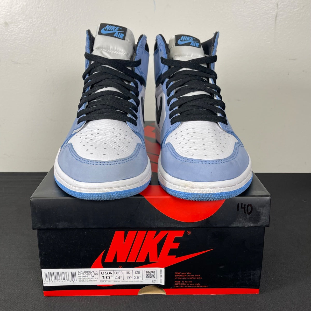 Jordan 1 Retro High OG University Blue 10.5 (Moderately Worn Pre-Owned)JordanWhite/University Blue-Black - Image 2