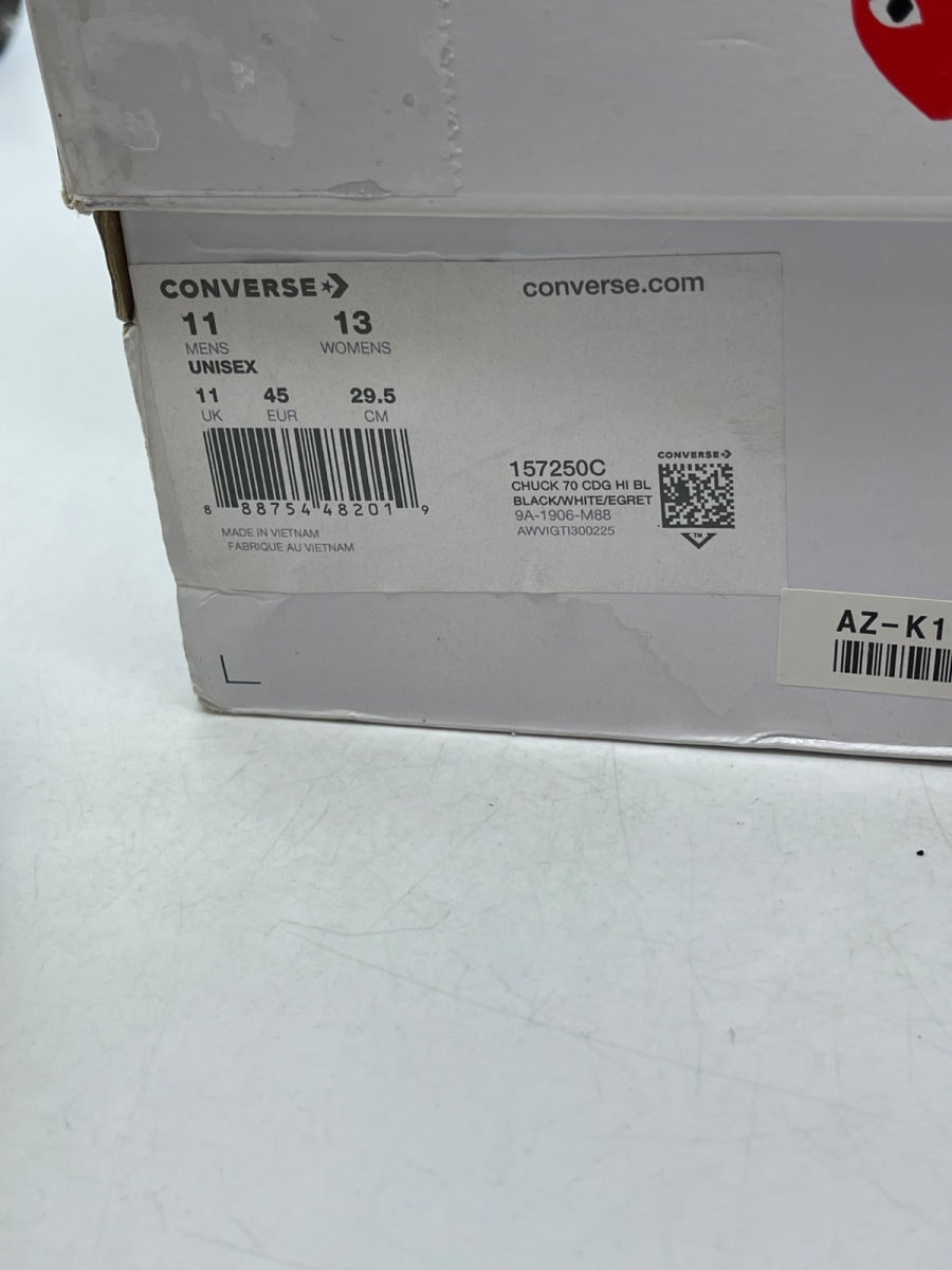 Converse Chuck Taylor All Star 70 Hi Comme des Garcons PLAY Polka Dot Black 11 (Moderately Worn Pre-Owned) - Image 9