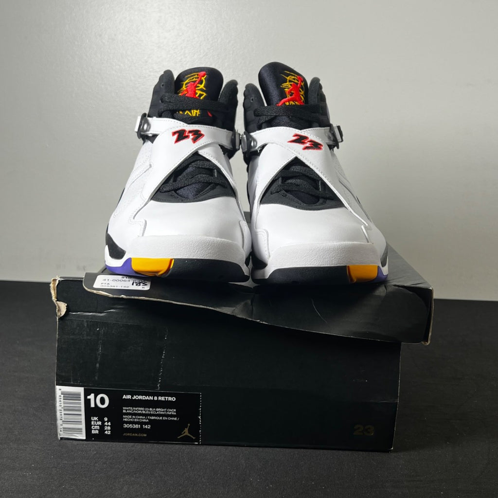 Jordan 8 Retro Three Peat 10 (New Pre-Owned)JordanWhite/Infrared 23-Black-Bright Concord - Image 2