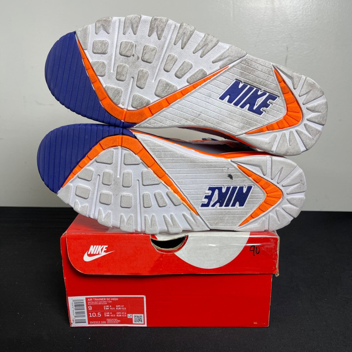Nike Air Trainer SC High Auburn 9 (Moderately Worn Pre-Owned)NikeSail/Light Zen Grey/Tart - Image 5