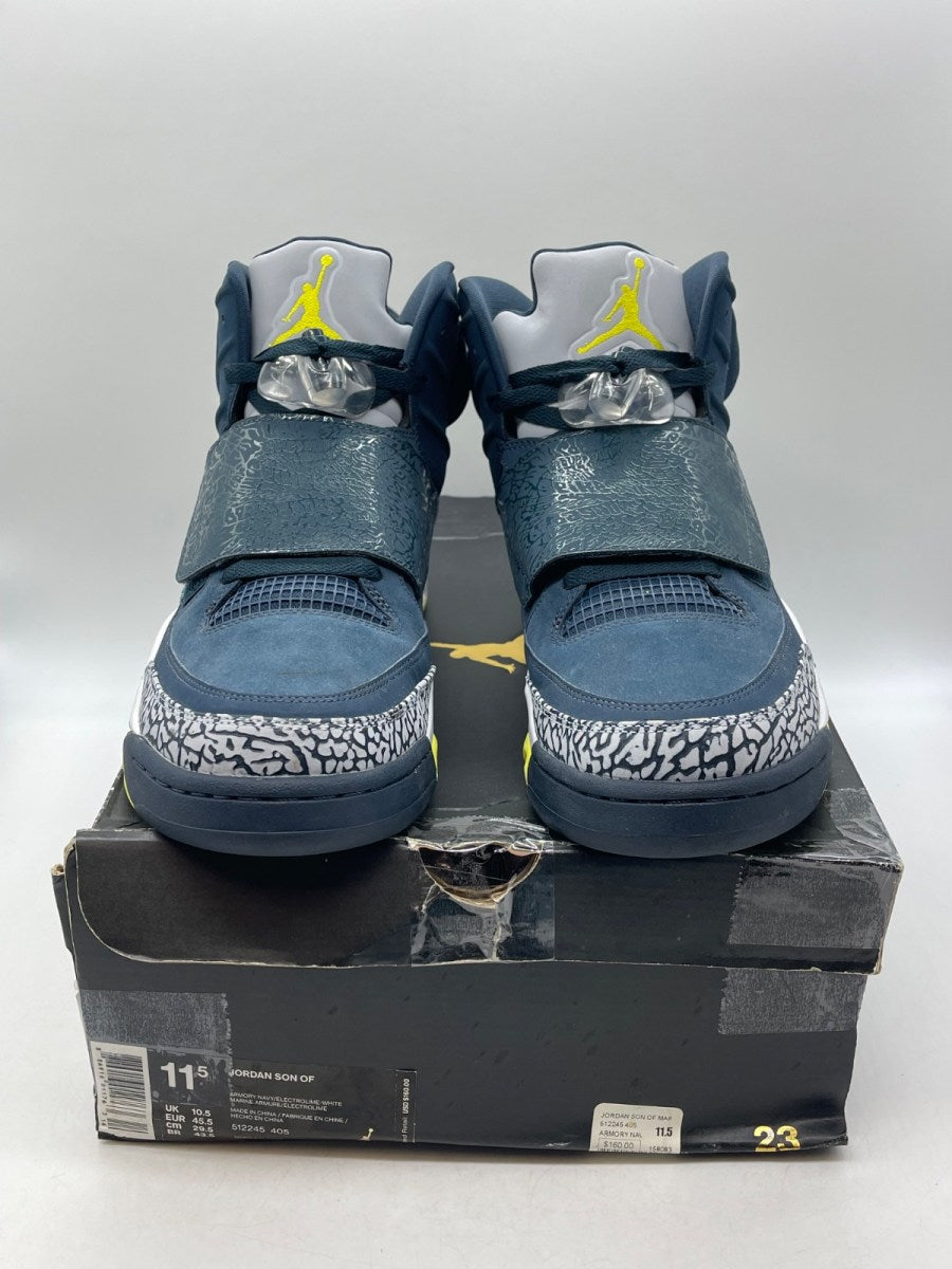 Jordan Son Of Armory Navy/Electrolime-White 11.5 (Moderately Worn Pre-Owned)JordanArmory Navy/Electrolime-White - Image 2