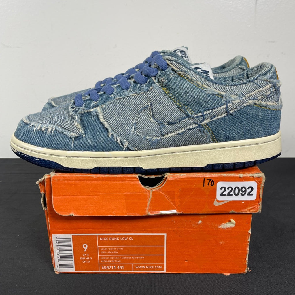 Nike Dunk Low CL Denim 9 (Moderately Worn Pre-Owned)NikeDenim/Denim/White - Image 3