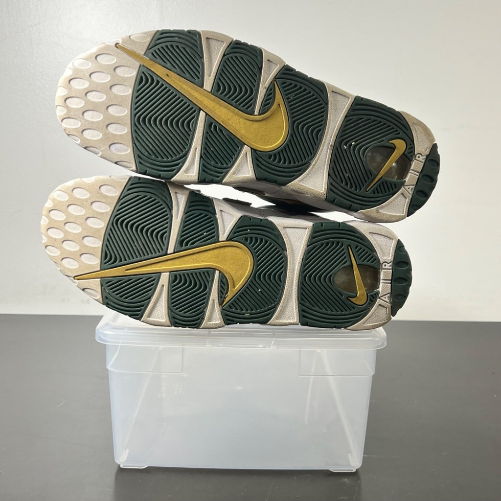 Nike Air More Uptempo Atlanta 12 (Heavily Worn Pre-Owned)NikeWhite/Gorge Green-Metallic Gold - Image 3