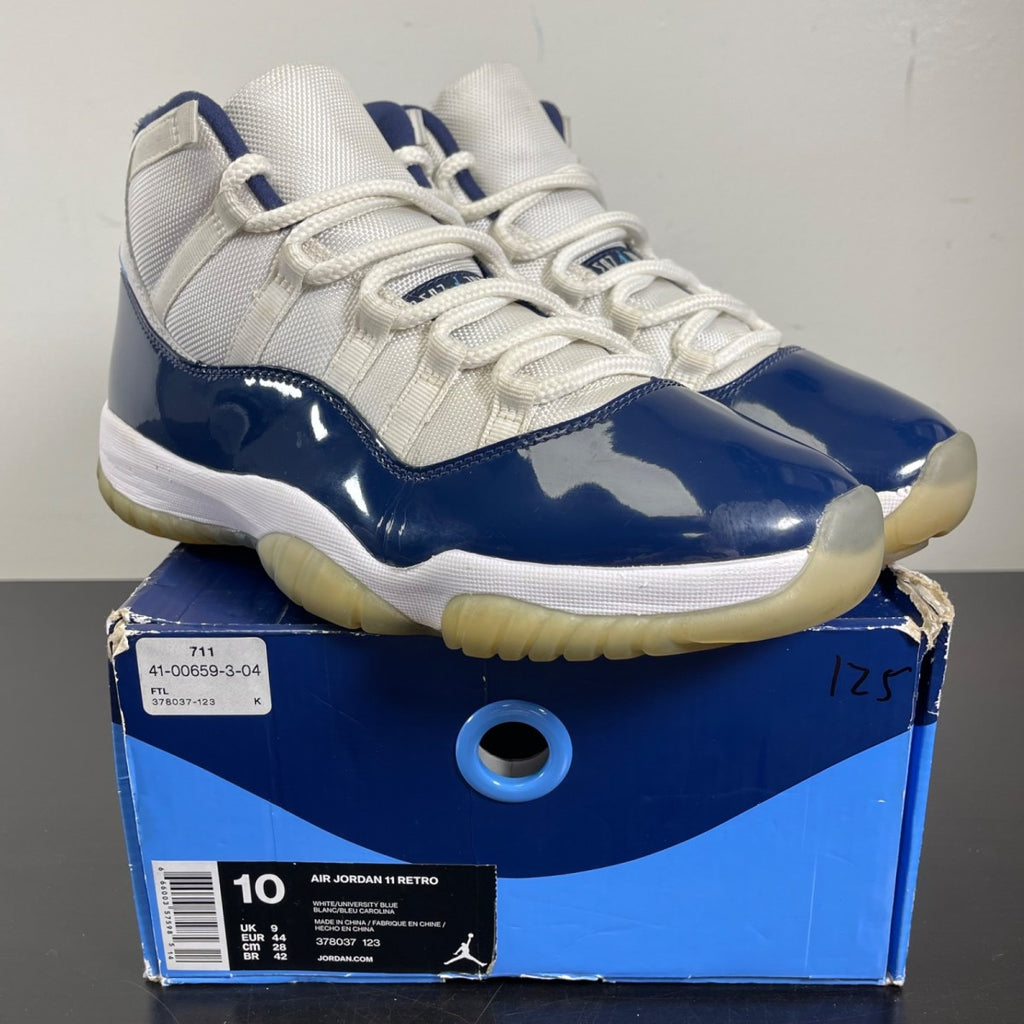 Jordan 11 Retro UNC Win Like 82 10 (Moderately Worn Pre-Owned)JordanWhite/University Blue-Midnight Navy - Image 1