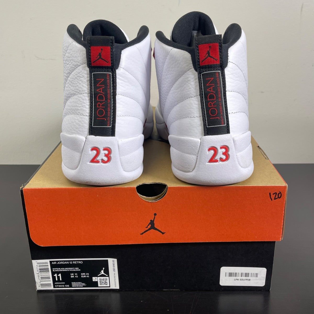 Jordan 12 Retro Twist 11 (Moderately Worn Pre-Owned)JordanWhite/Black-University Red - Image 4