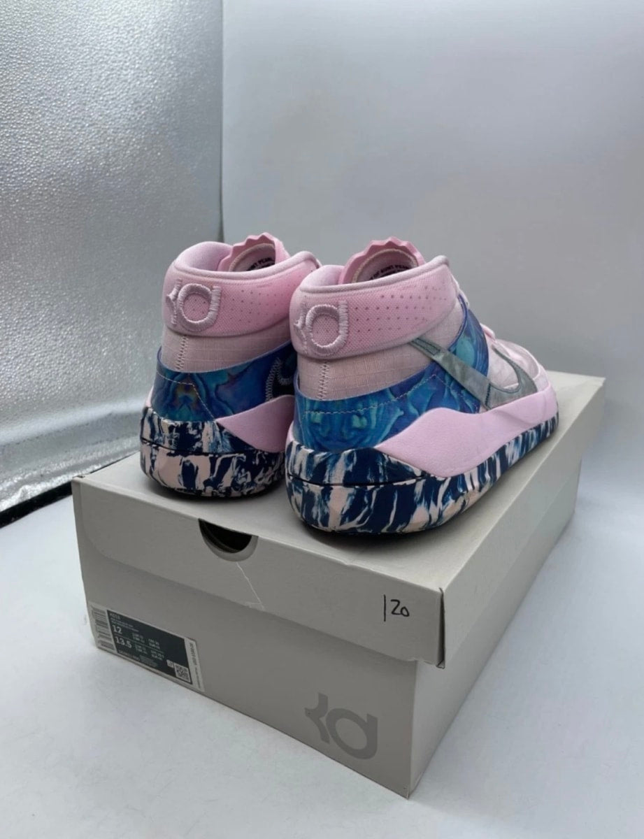 Nike KD 13 Aunt Pearl 12 (Lightly Worn Pre-Owned)NikePink Foam/Light Arctic Pink-Blue Void - Image 5