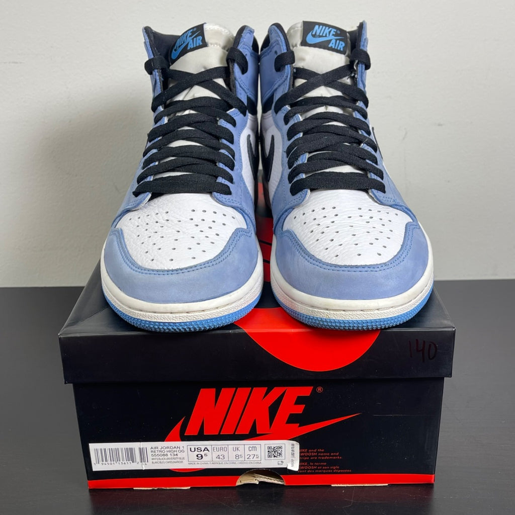 Jordan 1 Retro High OG University Blue 9.5 (Moderately Worn Pre-Owned)JordanWhite/University Blue-Black - Image 2