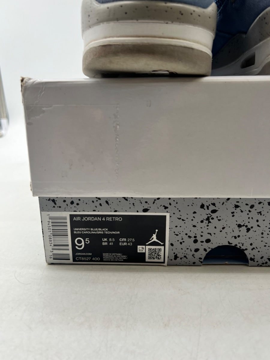 Jordan 4 Retro University Blue 9.5 (Moderately Worn Pre-Owned)JordanUniversity Blue/Tech Grey-White-Black - Image 4