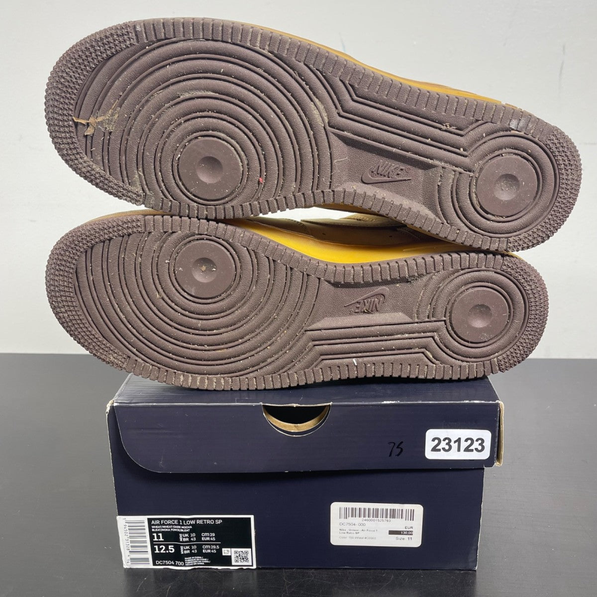 Nike Air Force 1 Low Wheat Dark Mocha 11 (Moderately Worn Pre-Owned)NikeWheat/Wheat-Dark Mocha - Image 5