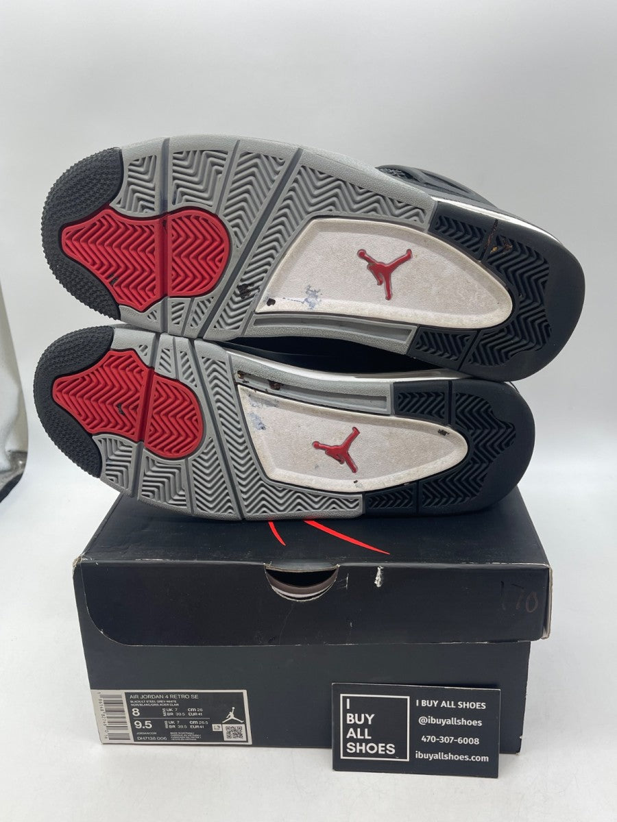 Jordan 4 Retro SE Black Canvas 8 (Moderately Worn Pre-Owned) - Image 7