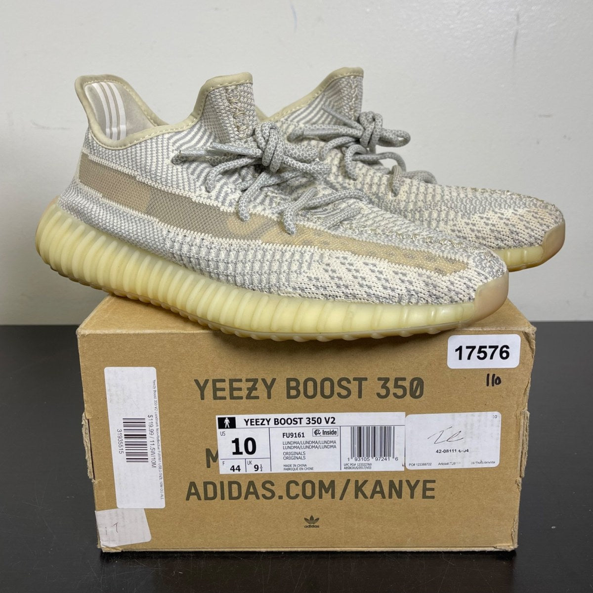 adidas Yeezy Boost 350 V2 Lundmark (Non Reflective) 10 (Moderately Worn Pre-Owned)adidasLundmark/Lundmark/Lundmark - Image 1