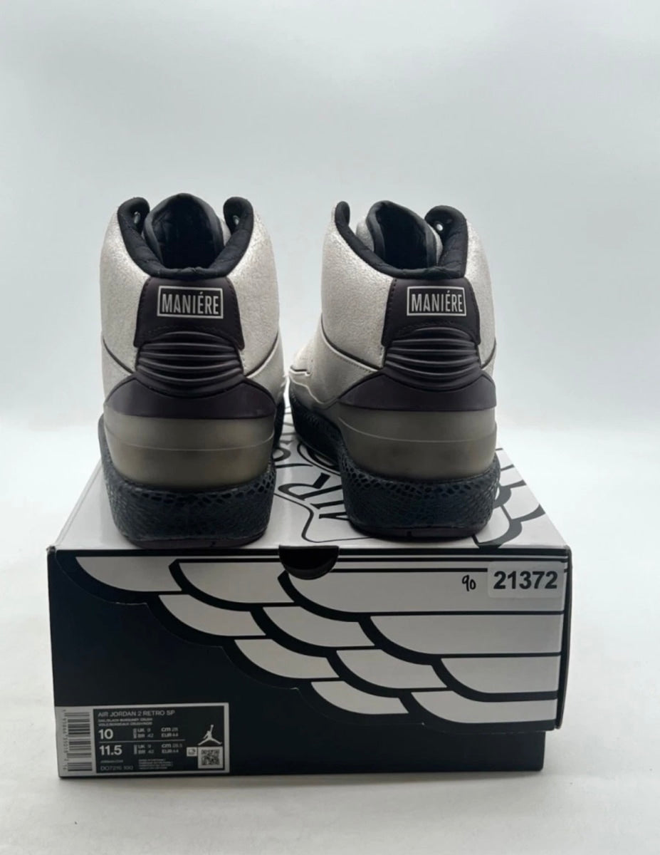 Jordan 2 Retro A Ma Maniére Airness 10 (Moderately Worn Pre-Owned)JordanSail/Black-Burgundy Crush - Image 3