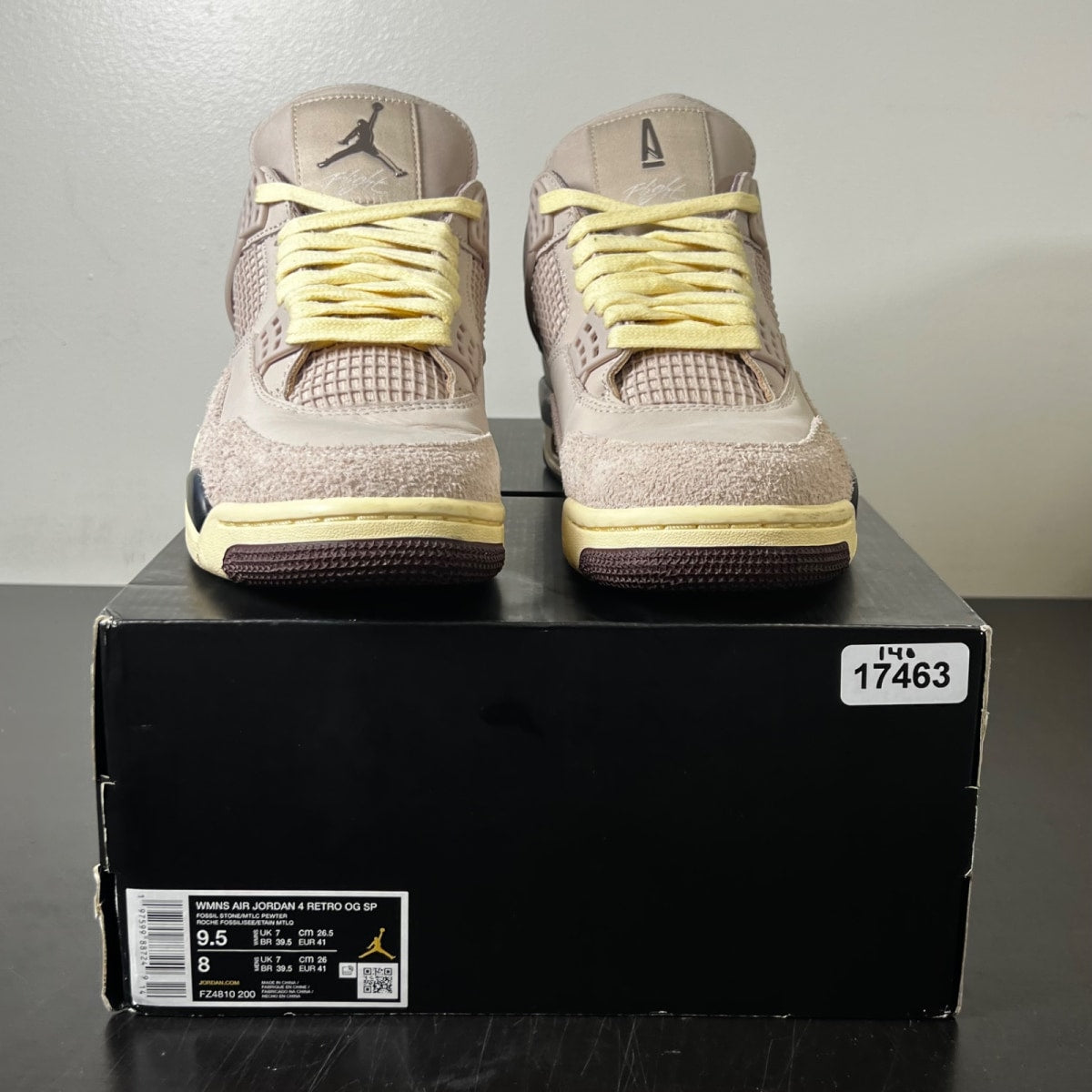 Jordan 4 Retro OG SP A Ma Maniére While You Were Sleeping (Women's) 9.5W (Lightly Worn Pre-Owned)JordanFossil Stone/Metallic Pewter/Burgundy Crush - Image 2