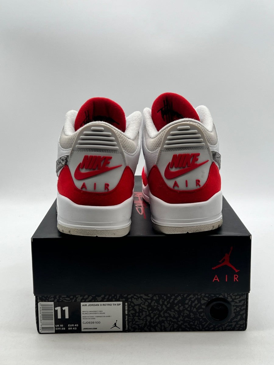 Jordan 3 Retro Tinker White University Red 11 (Moderately Worn Pre-Owned)JordanWhite/University Red-Neutral Grey - Image 3