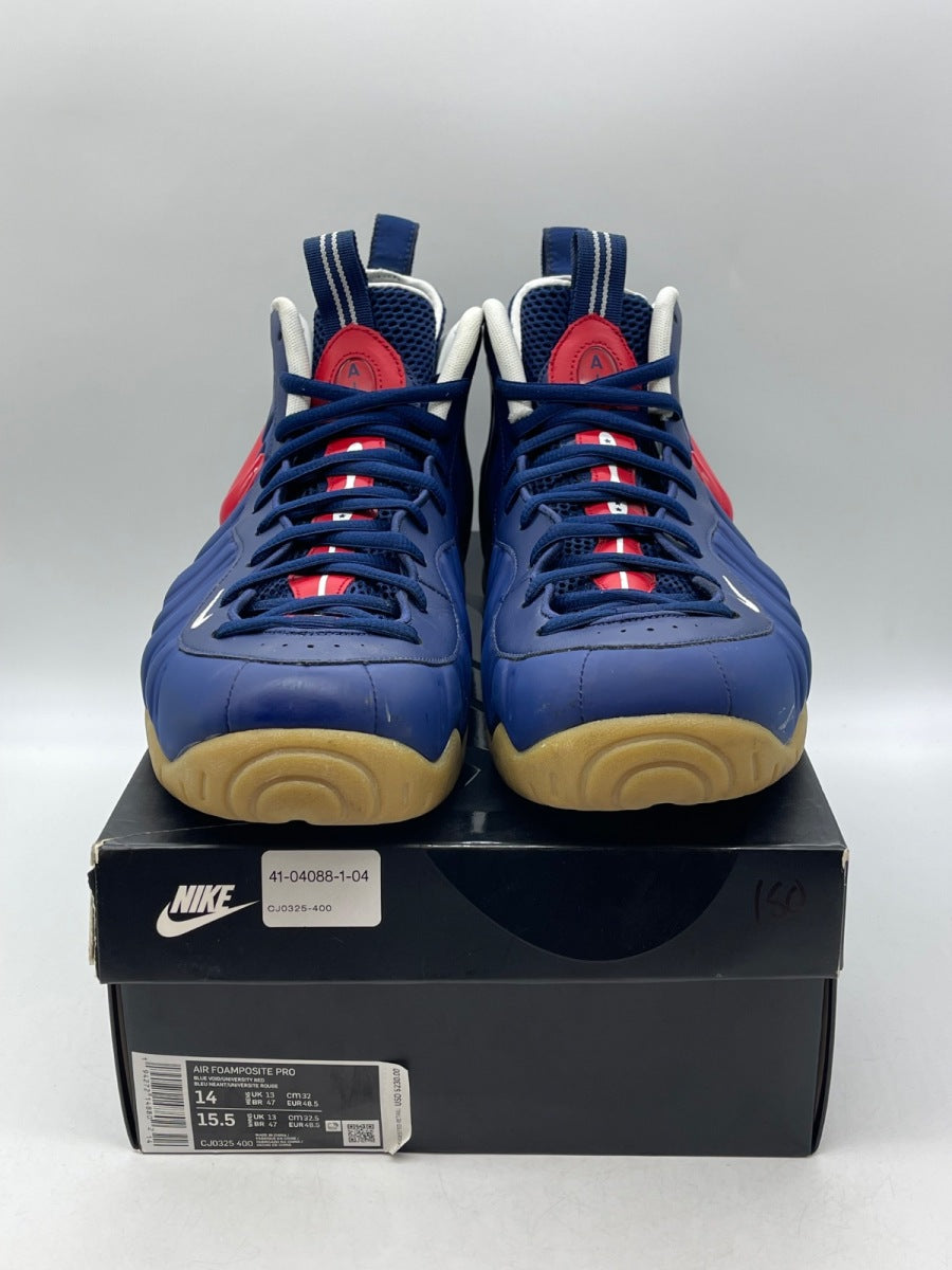 Nike Air Foamposite Pro Blue Void University Red 14 (Moderately Worn Pre-Owned) - Image 2