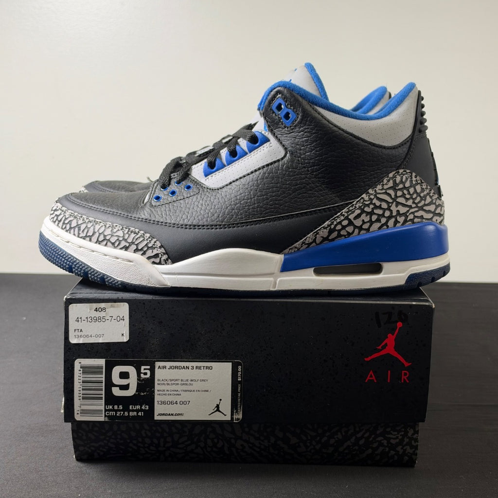 Jordan 3 Retro Sport Blue (Size 9.5) - Image 3