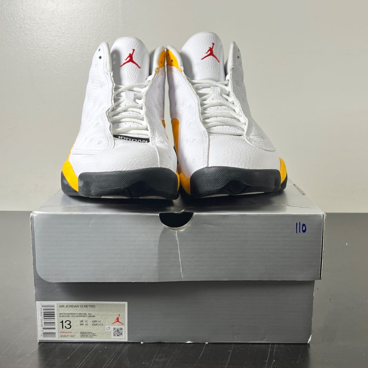 Jordan 13 Retro Del Sol 13 (Moderately Worn Pre-Owned)JordanWhite/University Red/Del Sol/Black - Image 2