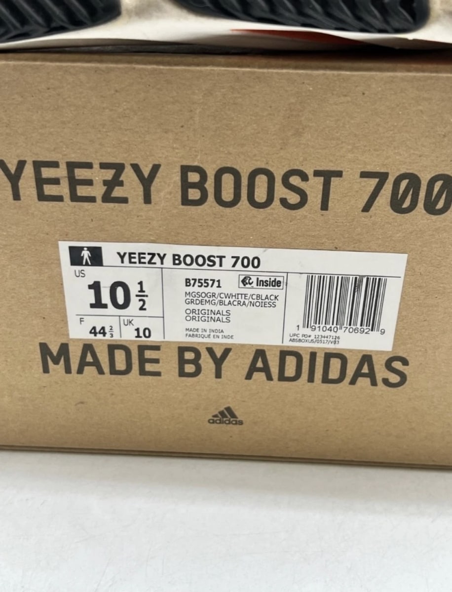 adidas Yeezy Boost 700 Wave Runner 10.5 (Lightly Worn Pre-Owned)adidasSolid Grey/Chalk White/Core Black - Image 9