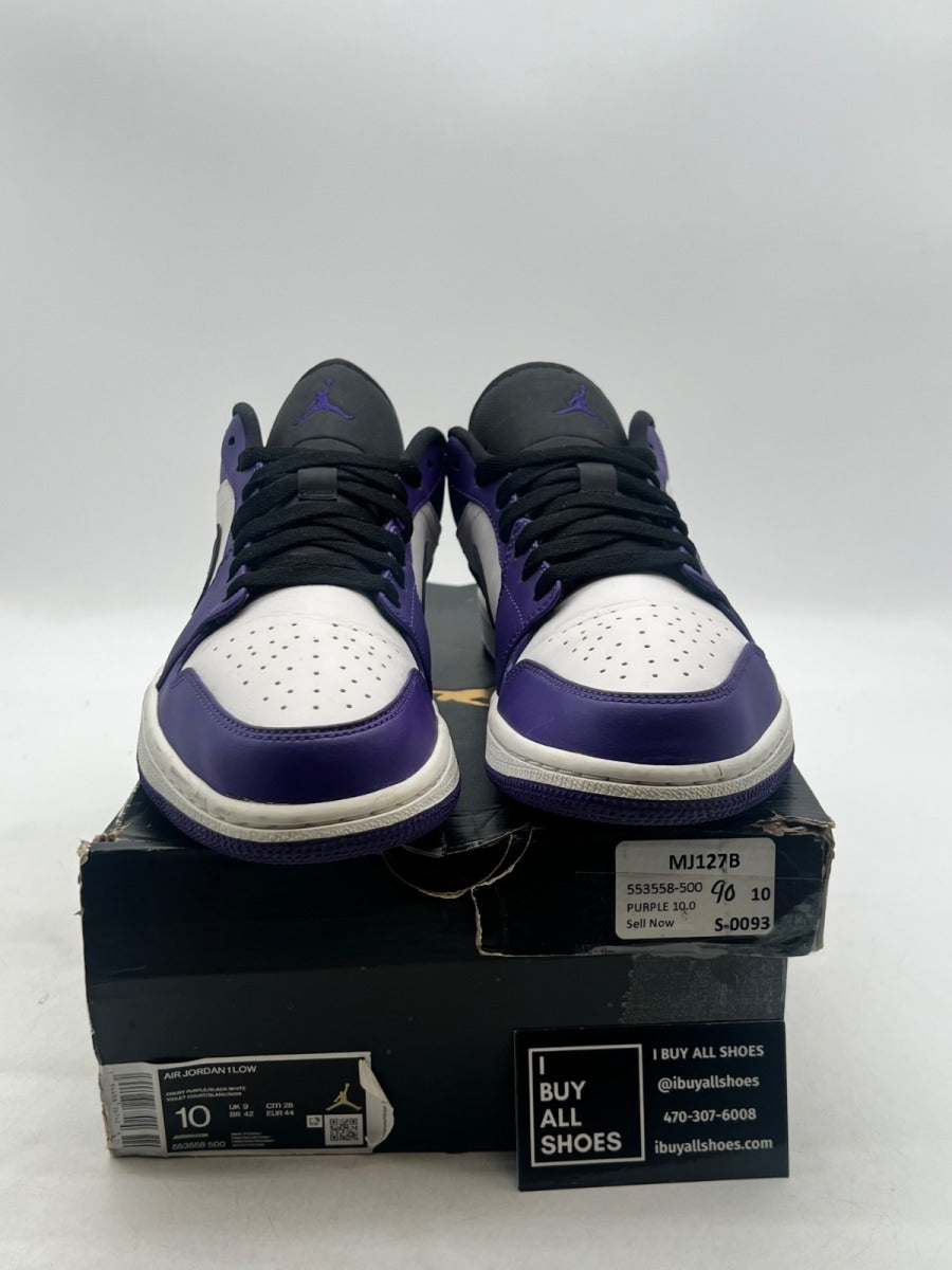 Jordan 1 Low Court Purple White 10 (Moderately Worn Pre-Owned) - Image 2