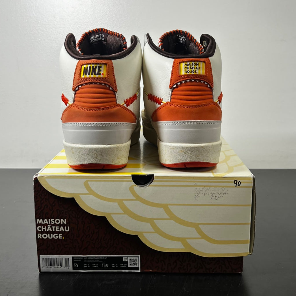 Jordan 2 Retro SP Maison Chateau Rouge 10 (Lightly Worn Pre-Owned)JordanSail/Citron Pulse-Orange-Cinnamon - Image 5