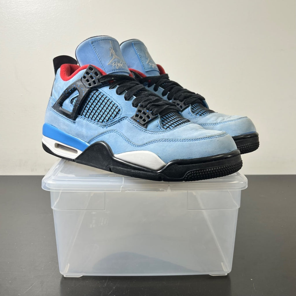 Jordan 4 Retro Travis Scott Cactus Jack 11 (Heavily Worn Pre-Owned)JordanUniversity Blue/Black-Varsity Red - Image 1