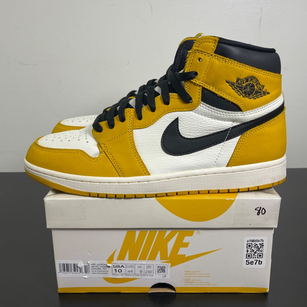 Jordan 1 Retro High OG Yellow Ochre 10 (Moderately Worn Pre-Owned)JordanYellow Ochre/Black/Sail - Image 3