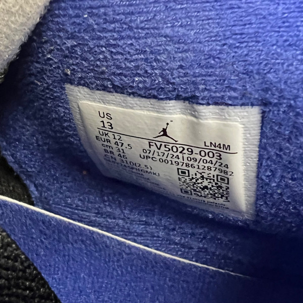 Jordan 4 Retro Rare Air (Gold Lettering) 13 (Lightly Worn Pre-Owned)JordanBlack/Fire Red/Deep Royal Blue/Dark Smoke Grey/Tech Grey - Image 7