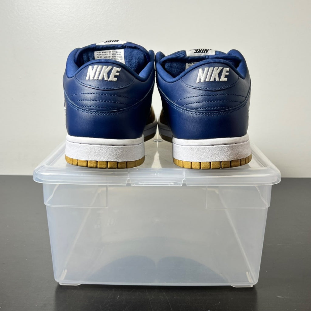 Nike SB Dunk Low Supreme Jewel Swoosh Gold 11 (Lightly Worn Pre-Owned)NikeMetallic Gold/Metallic Gold-Midnight Navy-White - Image 4