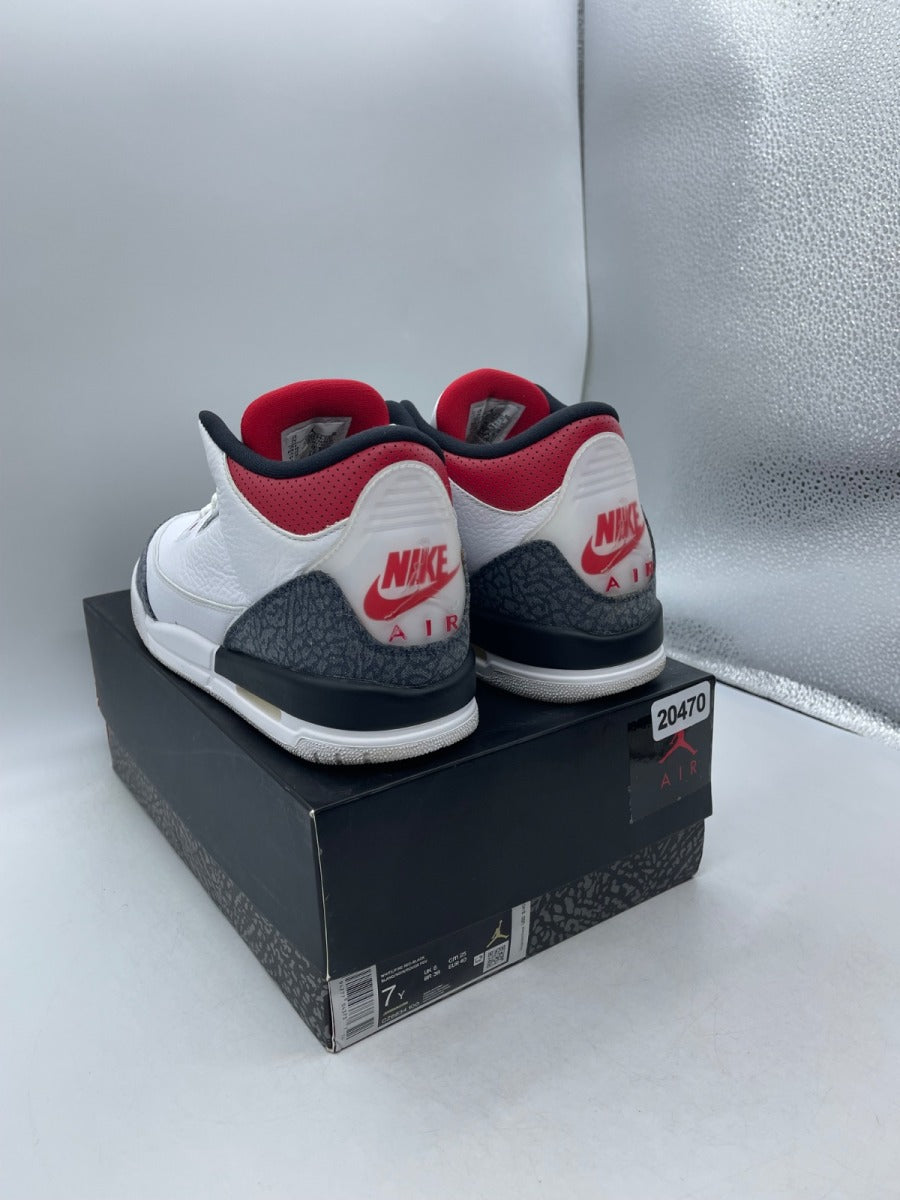 Jordan 3 Retro SE Fire Red Denim (GS) 7Y (Moderately Worn Pre-Owned) - Image 4