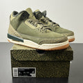 Jordan 3 Retro Family Affair (GS) 7Y (Lightly Worn Pre-Owned)JordanMedium Olive/Sequoia/Neutral Olive/Sail/Total Crimson - Image 1