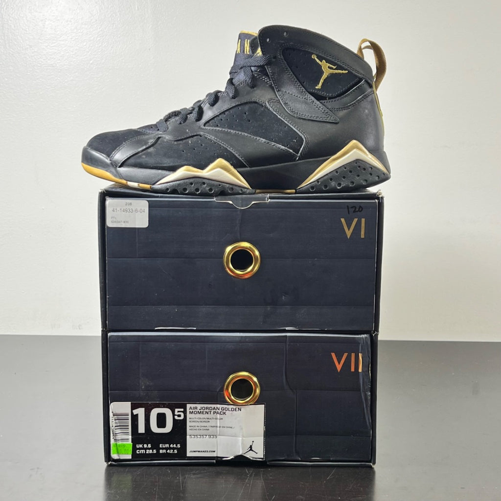 Jordan 7 Retro Golden Moments Pack (7) 10.5 (Lightly Worn Pre-Owned)JordanBlack/Metallic Gold-White - Image 3