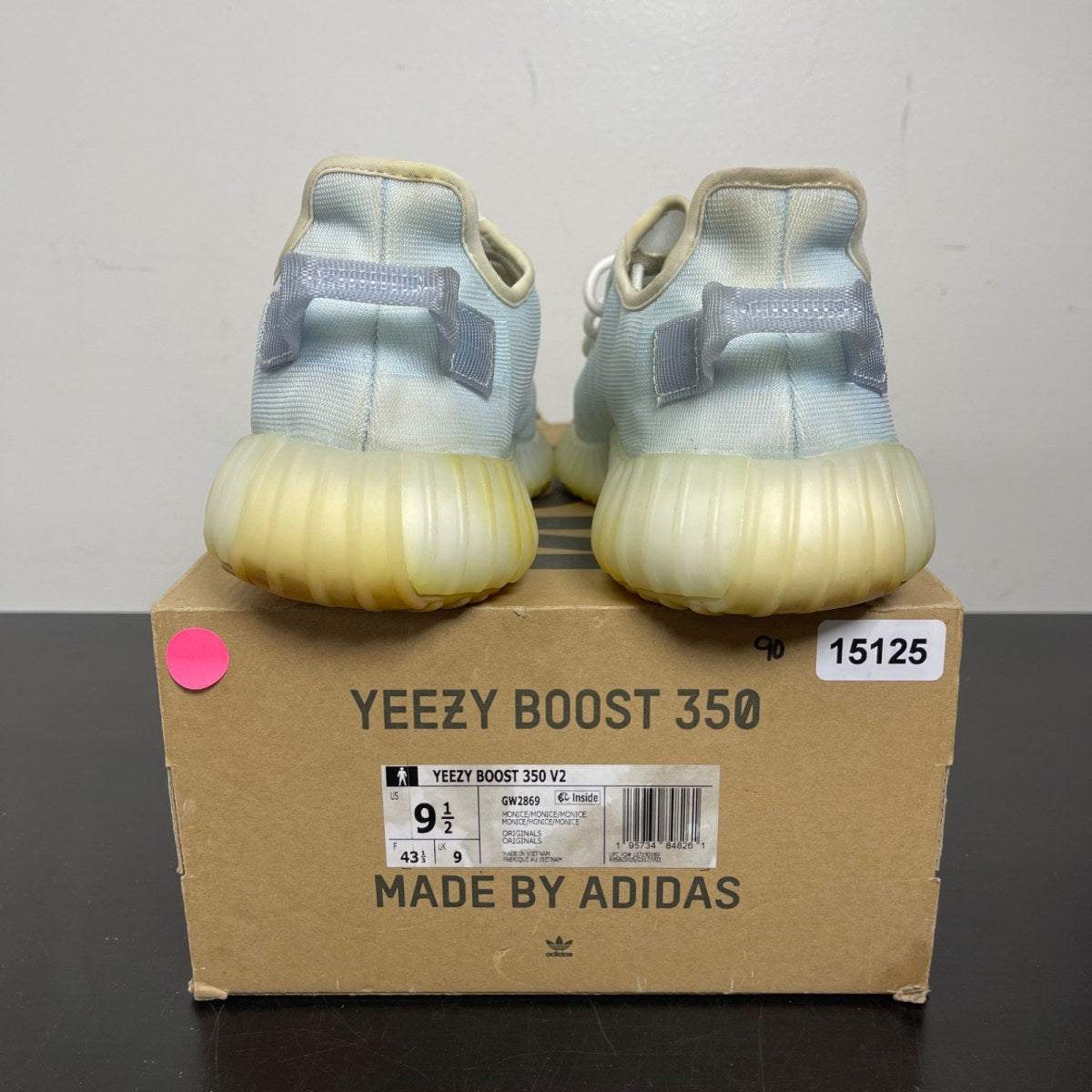 adidas Yeezy Boost 350 V2 Mono Ice 9.5 (Moderately Worn Pre-Owned)adidasMono Ice/Mono Ice/Mono Ice - Image 4