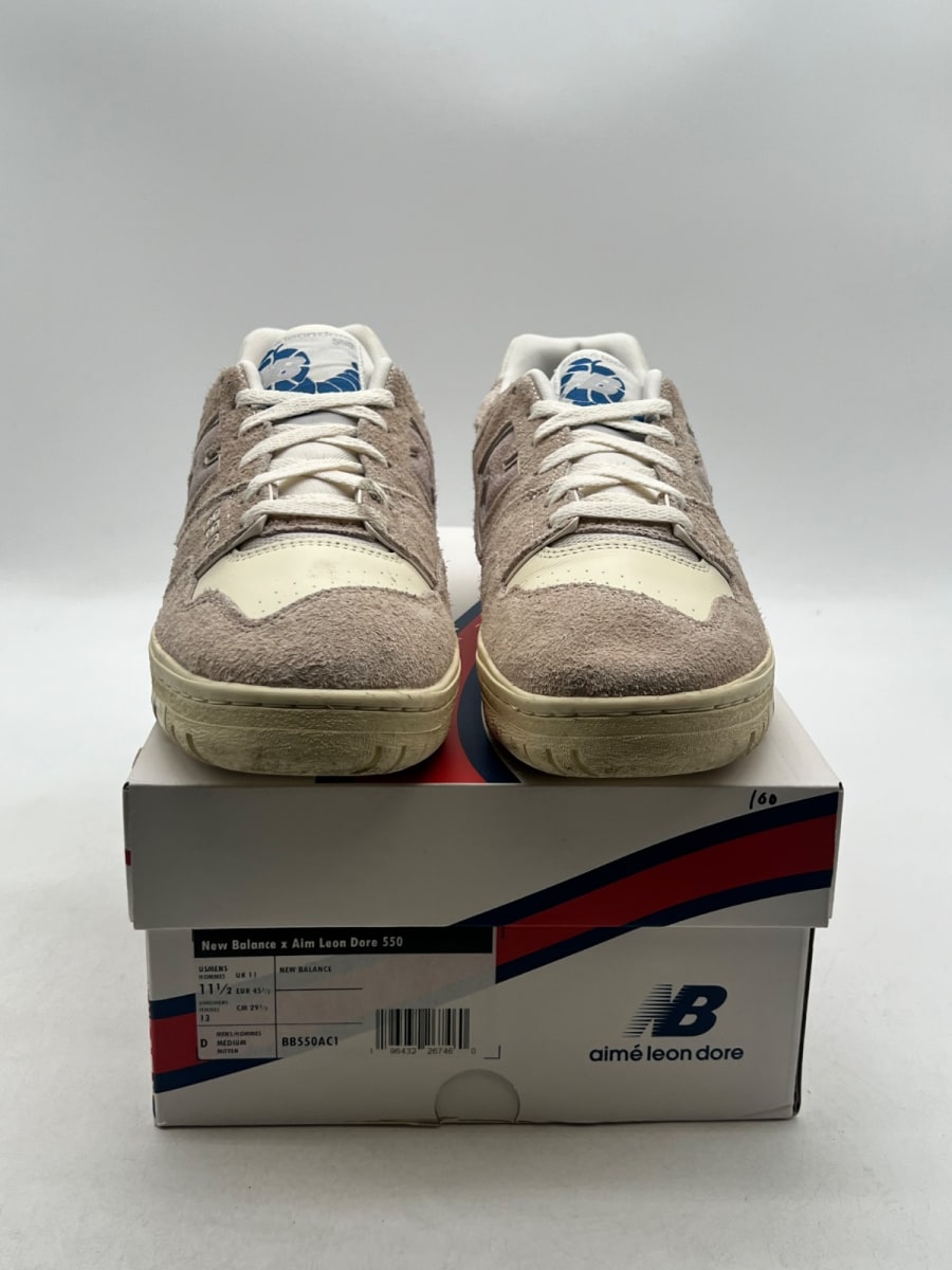 New Balance 550 Aime Leon Dore Grey Suede 11.5 (Lightly Worn Pre-Owned)New BalanceGrey/White/Blue - Image 2