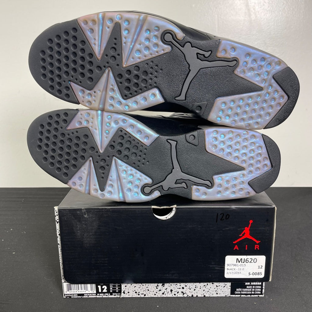 Jordan 6 Retro All-Star Chameleon (2017) 12 (Moderately Worn Pre-Owned)JordanBlack/Black-Metallic Silver-White - Image 5