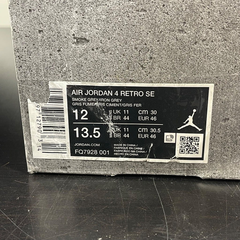 Jordan 4 Retro SE Paris Olympics Wet Cement 12 (Moderately Worn Pre-Owned)JordanSmoke Grey/Iron Grey/Cement Grey/Particle Grey - Image 7