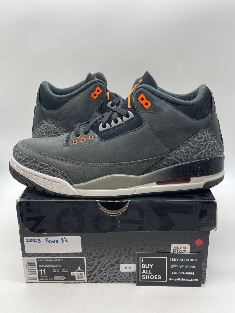 Jordan 3 Retro Fear Pack (2023) 11 (Moderately Worn Pre-Owned) - Image 1