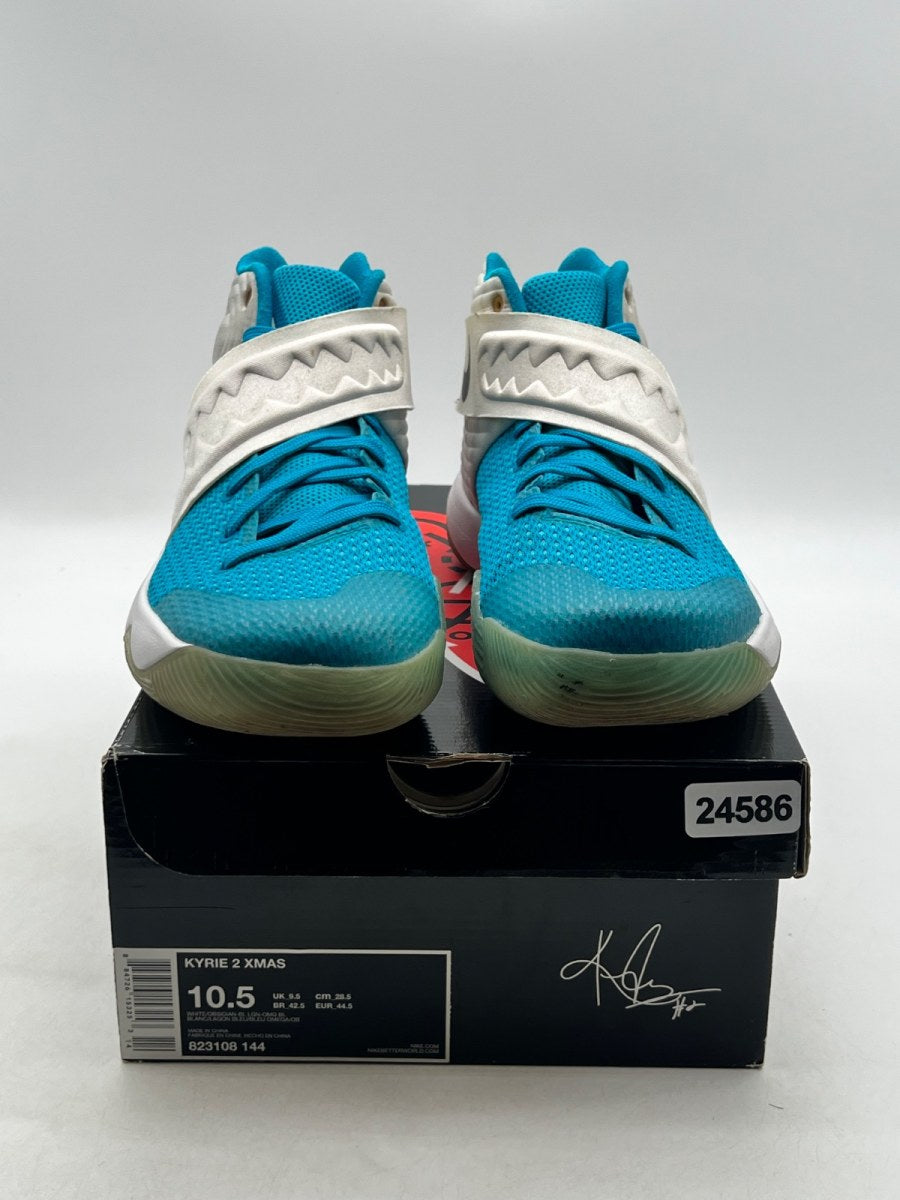 Nike Kyrie 2 Christmas 10.5 (Lightly Worn Pre-Owned)NikeWhite/Obsidian-Blue Lagoon-Orange Blaze - Image 2