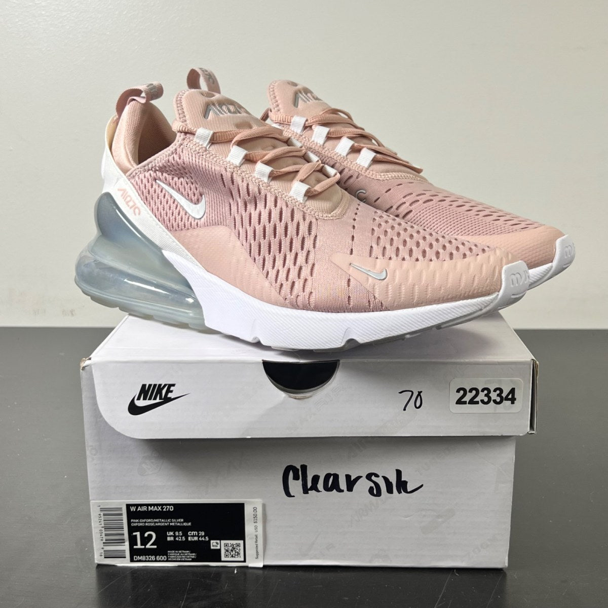 Nike Air Max 270 Pink Oxford (Women's) (Size 12W) - Image 1