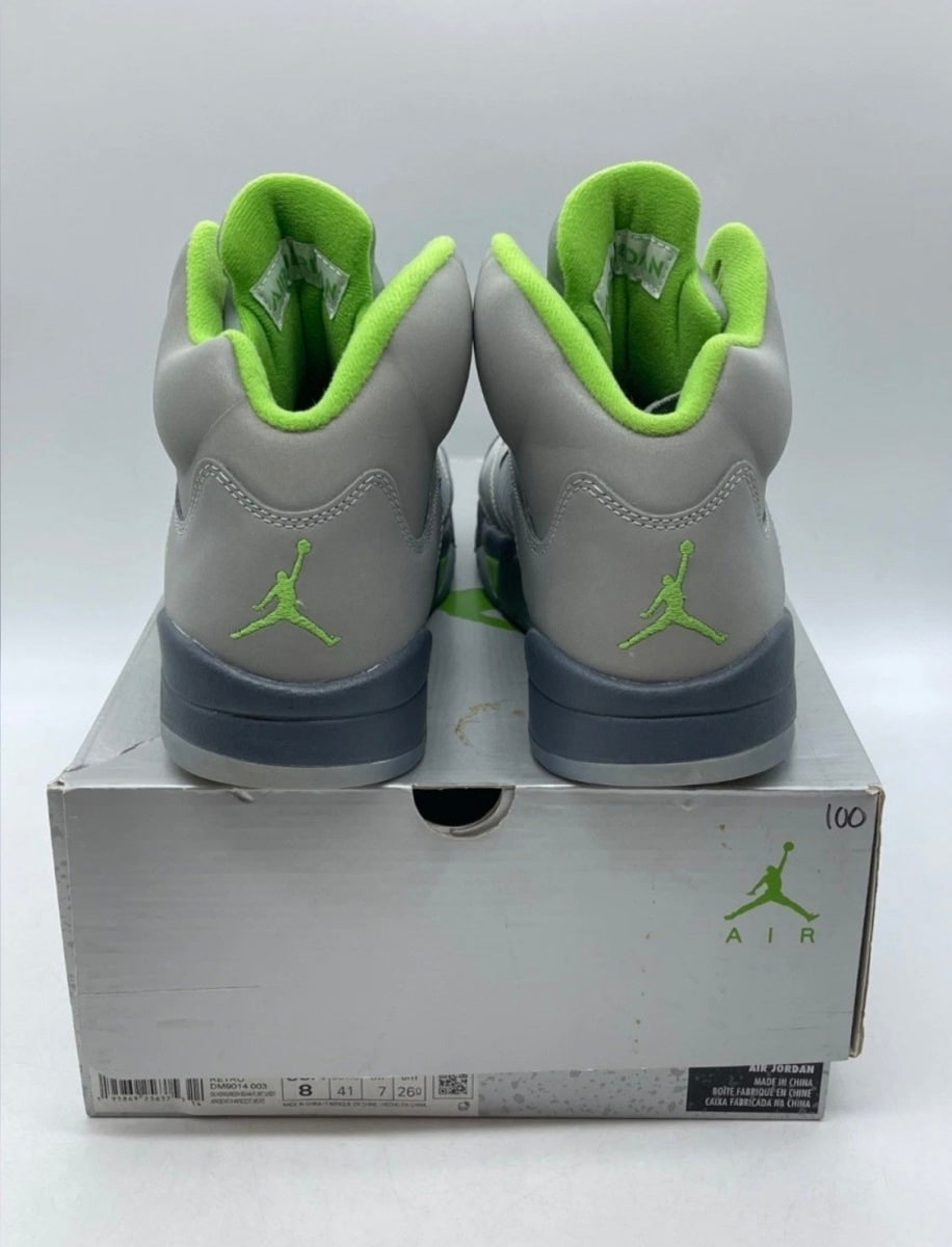 Jordan 5 Retro Green Bean (2022) 8 (Lightly Worn Pre-Owned)JordanSilver/Green Bean-Flint Grey - Image 3