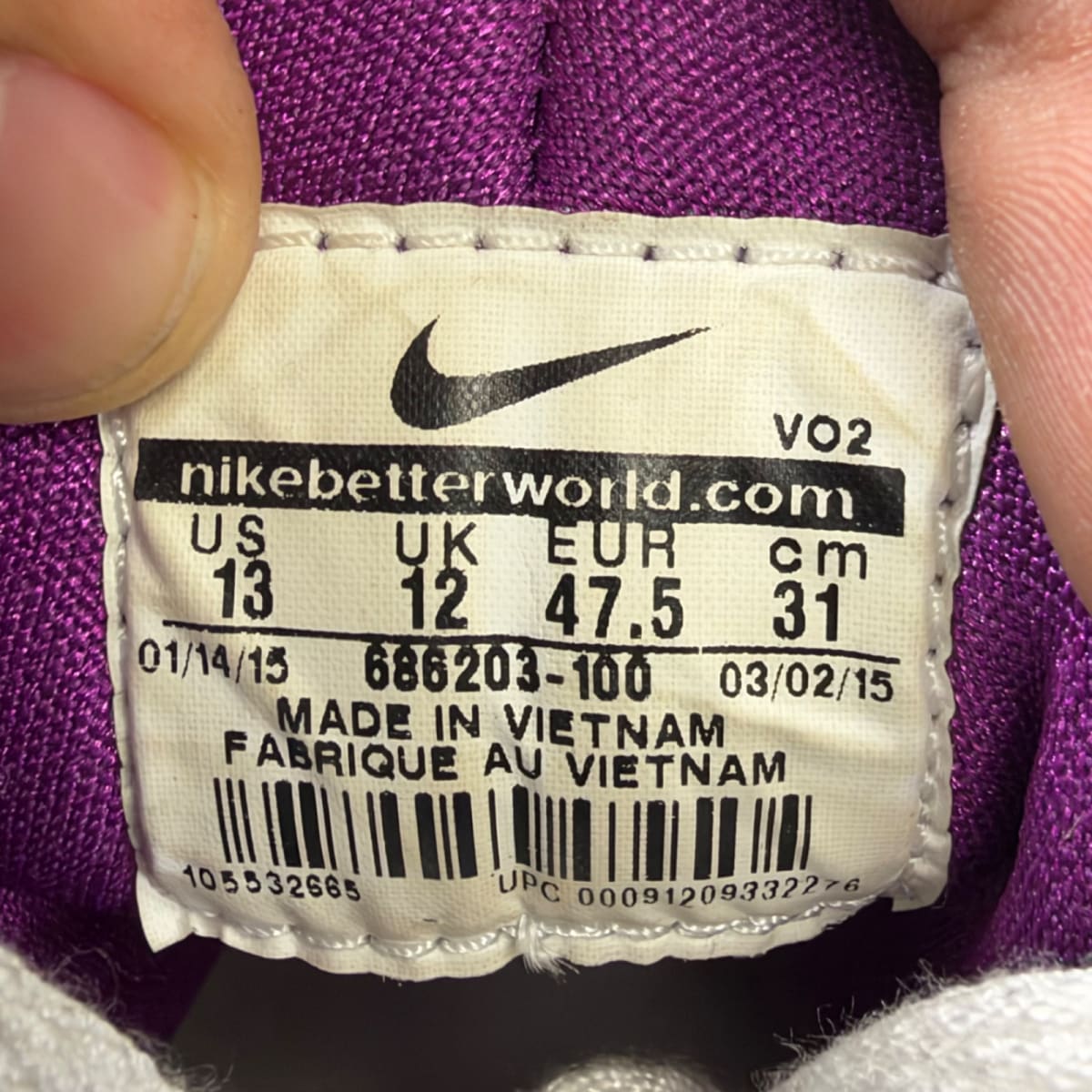 Nike Air Flight Huarache OG White Bold Berry (2014) (Size 13) - aux