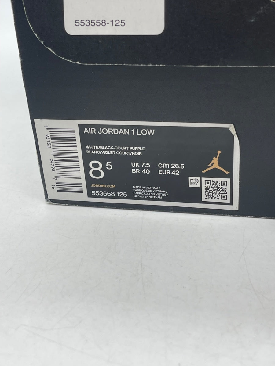 Jordan 1 Low Court Purple 8.5 (Moderately Worn Pre-Owned) - Image 9