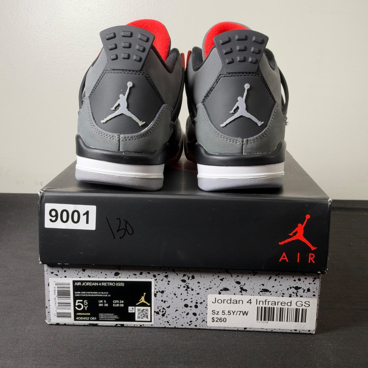 Jordan 4 Retro Infrared (GS) (Size 5.5Y) - Image 5