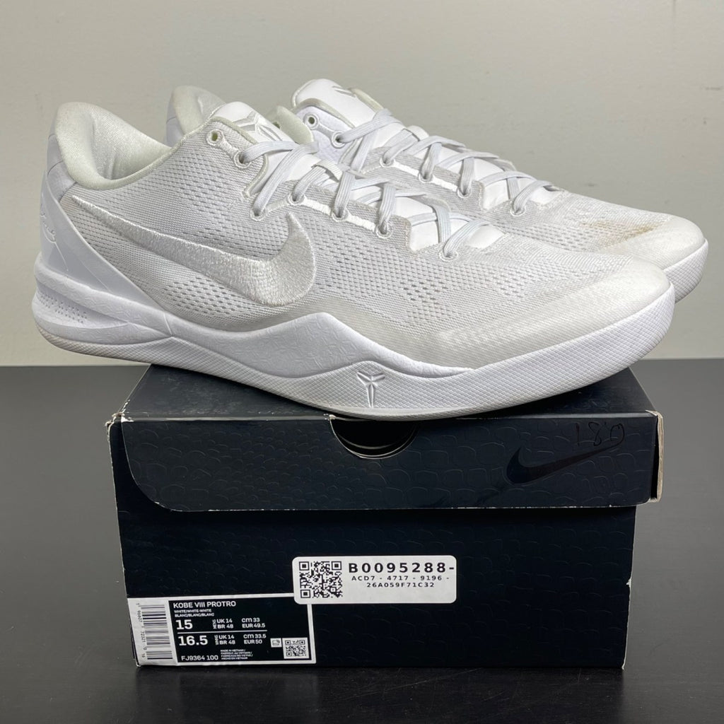 Nike Kobe 8 Protro Halo 15 (Moderately Worn Pre-Owned)NikeWhite/White-White - Image 1