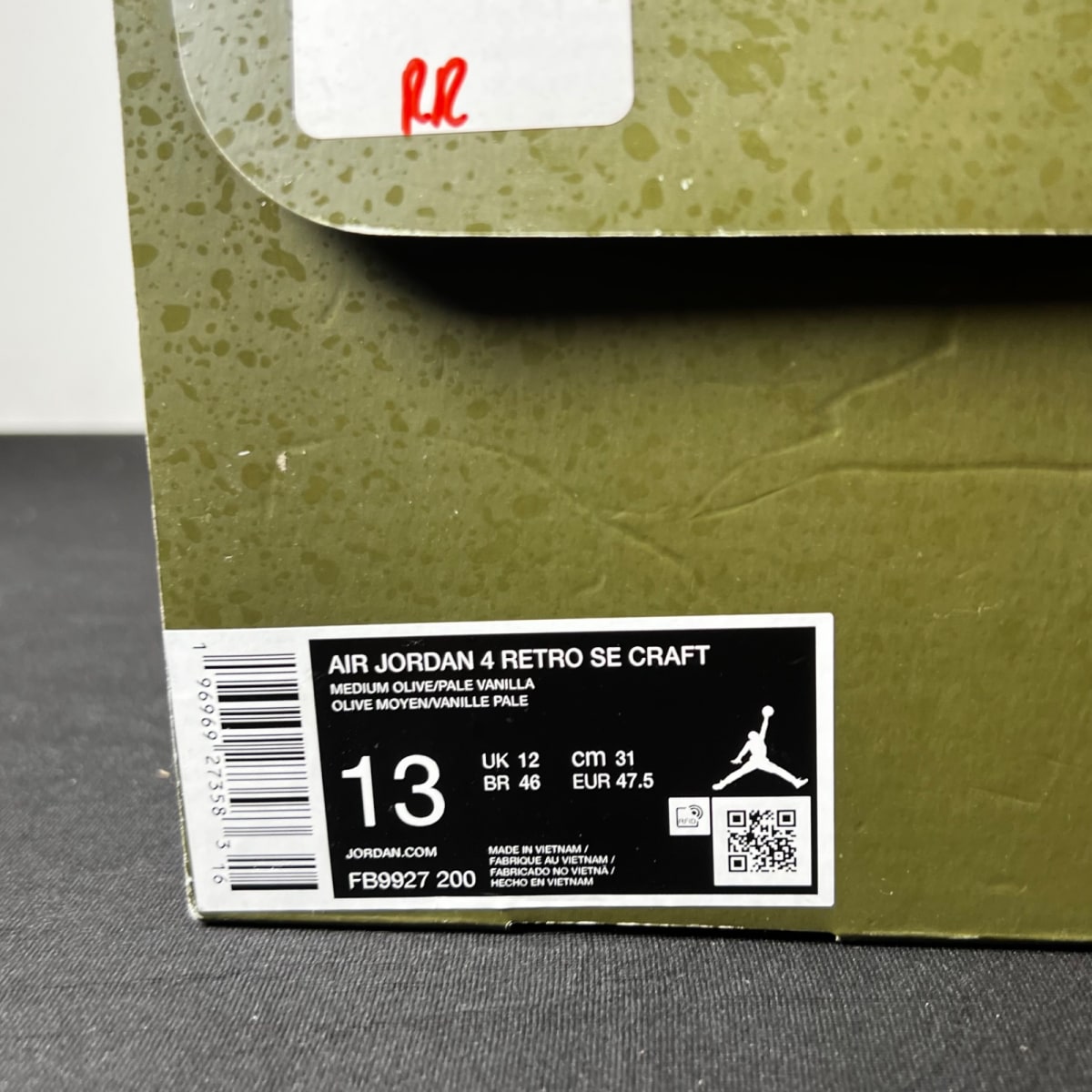 Jordan 4 Retro SE Craft Medium Olive 13 (Moderately Worn Pre-Owned)JordanMedium Olive/Pale Vanilla/Khaki/Black/Sail - Image 4