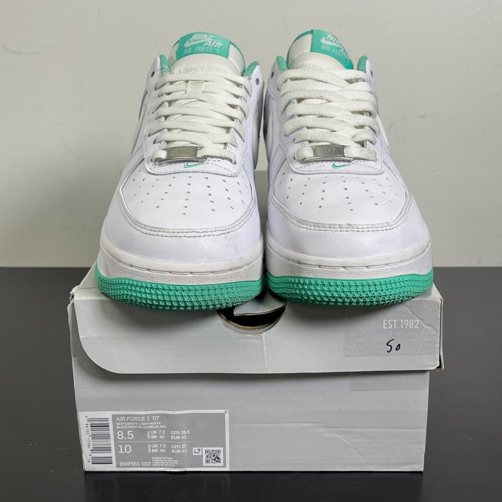 Nike Air Force 1 Low '07 White Light Menta 8.5 (Moderately Worn Pre-Owned)NikeWhite/Light Menta/White - Image 2