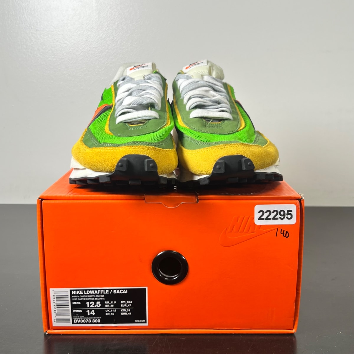 Nike LD Waffle sacai Green Gusto 12.5 (Lightly Worn Pre-Owned)NikeGreen Gusto/Black-Varsity Maize-Safety Orange - Image 2