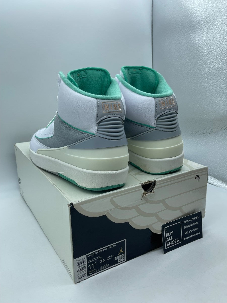 Jordan 2 Retro Crystal Mint (Women's) 11.5W (Moderately Worn Pre-Owned) - Image 4
